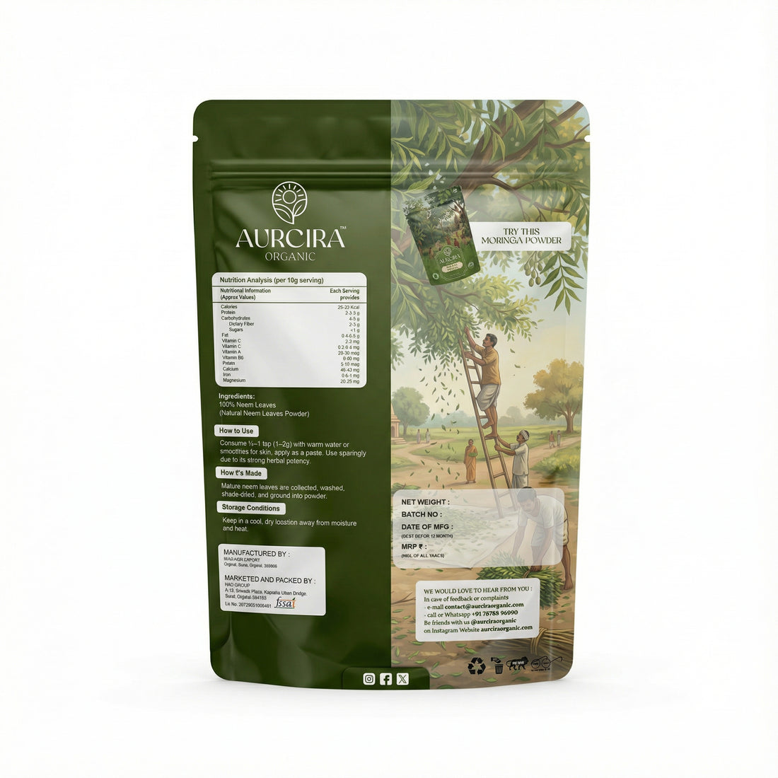 Neem Powder – 100% Natural Neem Leaf Powder for Skin Care, Herbal Wellness & DIY Face Packs