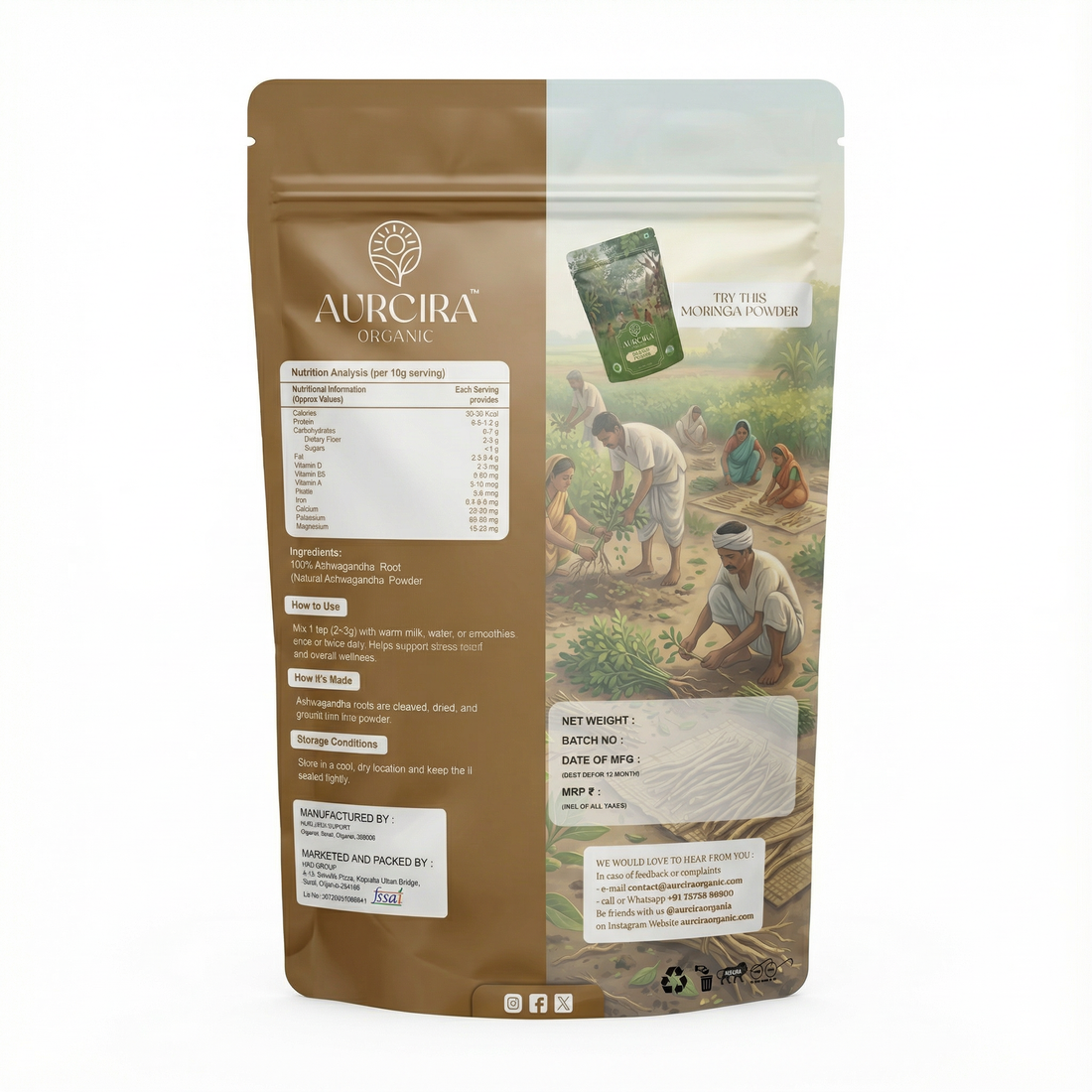 Ashwagandha Powder – 100% Natural Ashwagandha Root Powder for Daily Wellness Routine