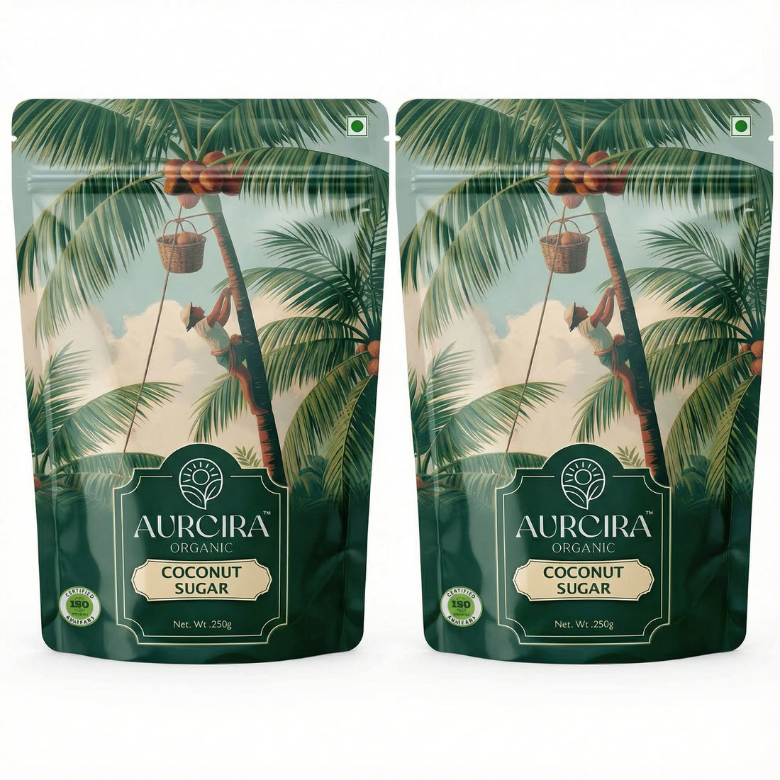 Coconut Sugar 250g – Natural Coconut Blossom Sugar, Plant-Based Sweetener for Tea, Coffee, Desserts & Baking