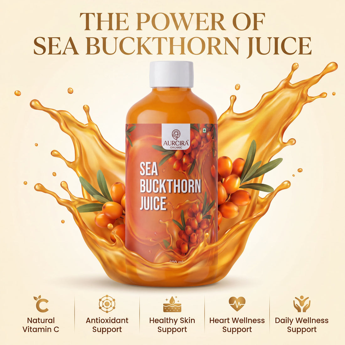 Sea Buckthorn Juice 300 ml – Nutrient-Rich Berry Juice for Daily Wellness