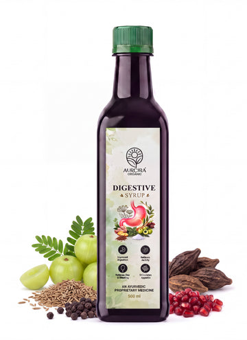 Aurcira Organic Ayurvedic Digestive Syrup 500 ml – Herbal Digestive Support for Acidity, Gas, Bloating &amp; Appetite