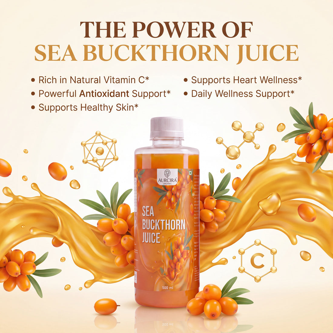 Sea Buckthorn Juice 500 ml – Nutrient-Rich Berry Juice for Daily Wellness